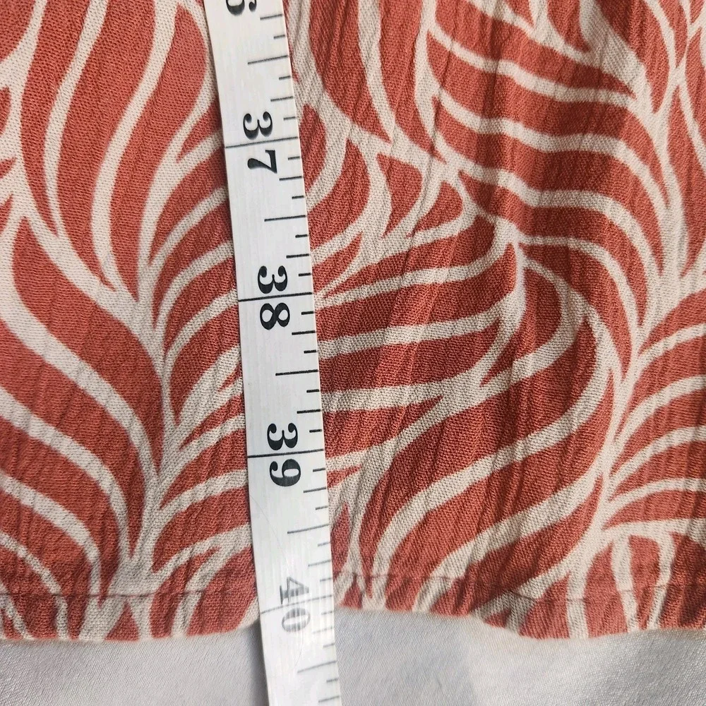 LC Waikiki Grace Dress Size‎ 40 US 8 Crinkle Casual Orange Tropical Lightweight